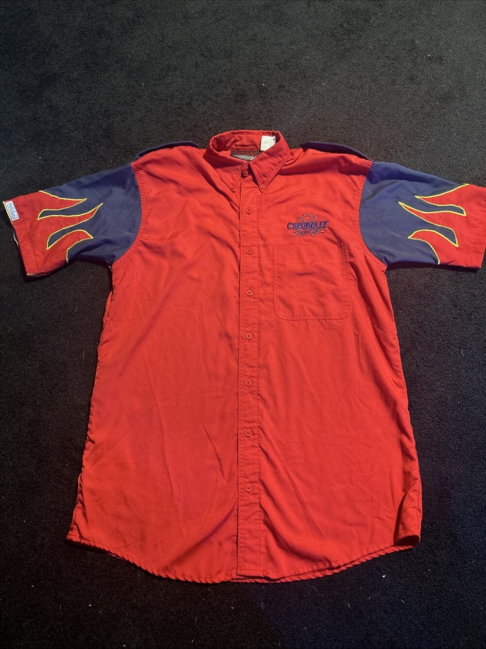 Hendrick Motorsports Pit Crew Team Chevrolet Racing Shirt Flame Sleeved Size m